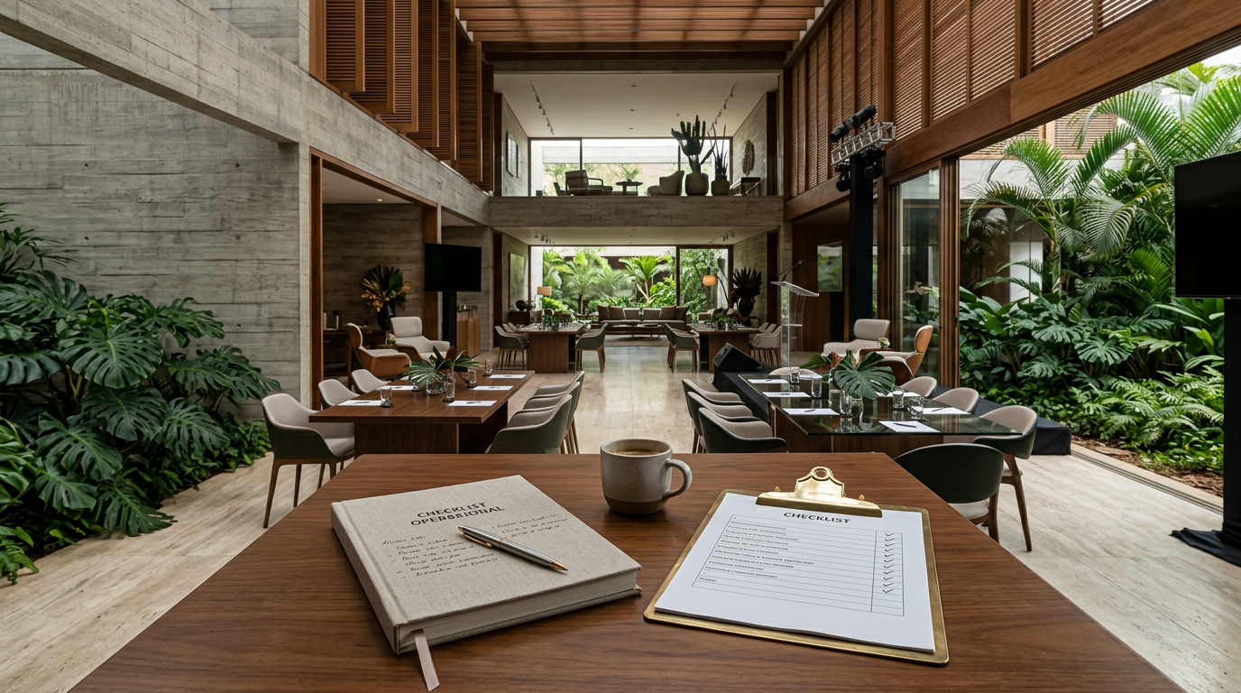 Checklist operacional para eventos corporativos de alto padrão