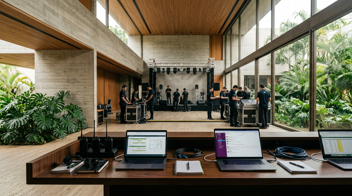 Hierarquia e atribuições da equipe de produção técnica em eventos