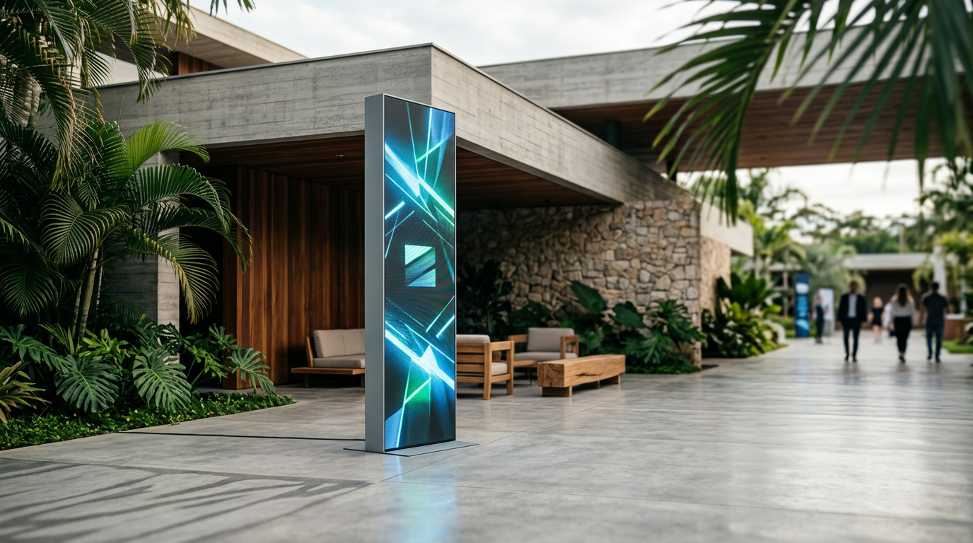 Impacto do totem de LED na arquitetura de eventos