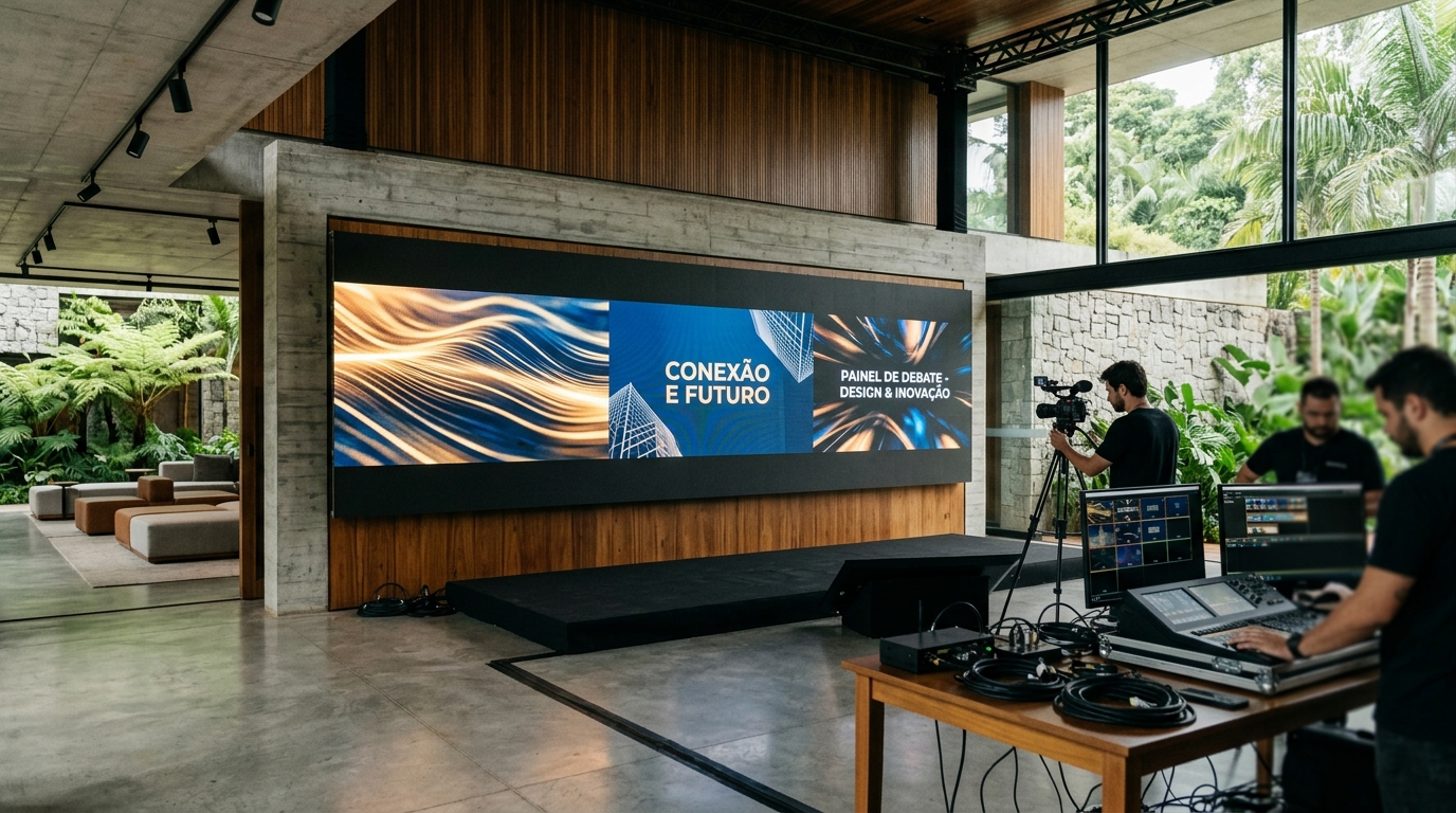 Arquitetura de conteúdo para painéis de LED em eventos